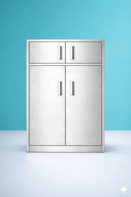 Prima Raya Medika Four-Door Storage Cabinet main view for healthcare supply storage