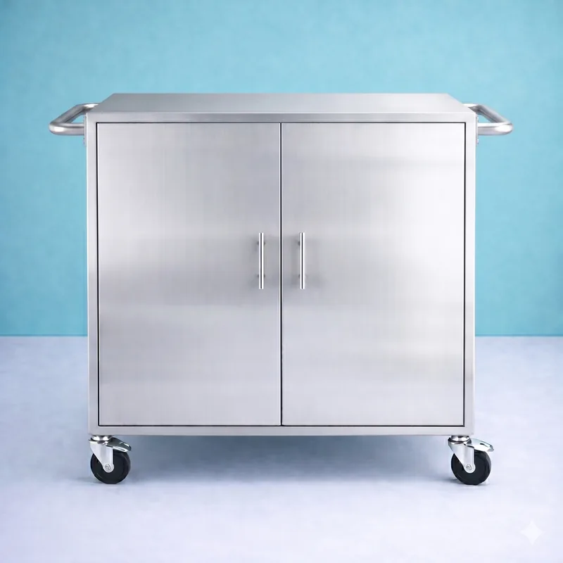 Prima Raya Medika Clean Linen Trolley main view for healthcare operational mobility
